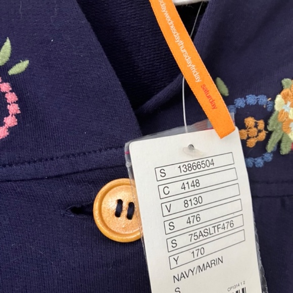 Saturday Sunday Anthropologie Floral Embroidered Cropped Hoodie, S - Picture 3 of 3